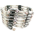 Magnetic Gray Pearl Beaded wrap Bracelets & Necklace 36"